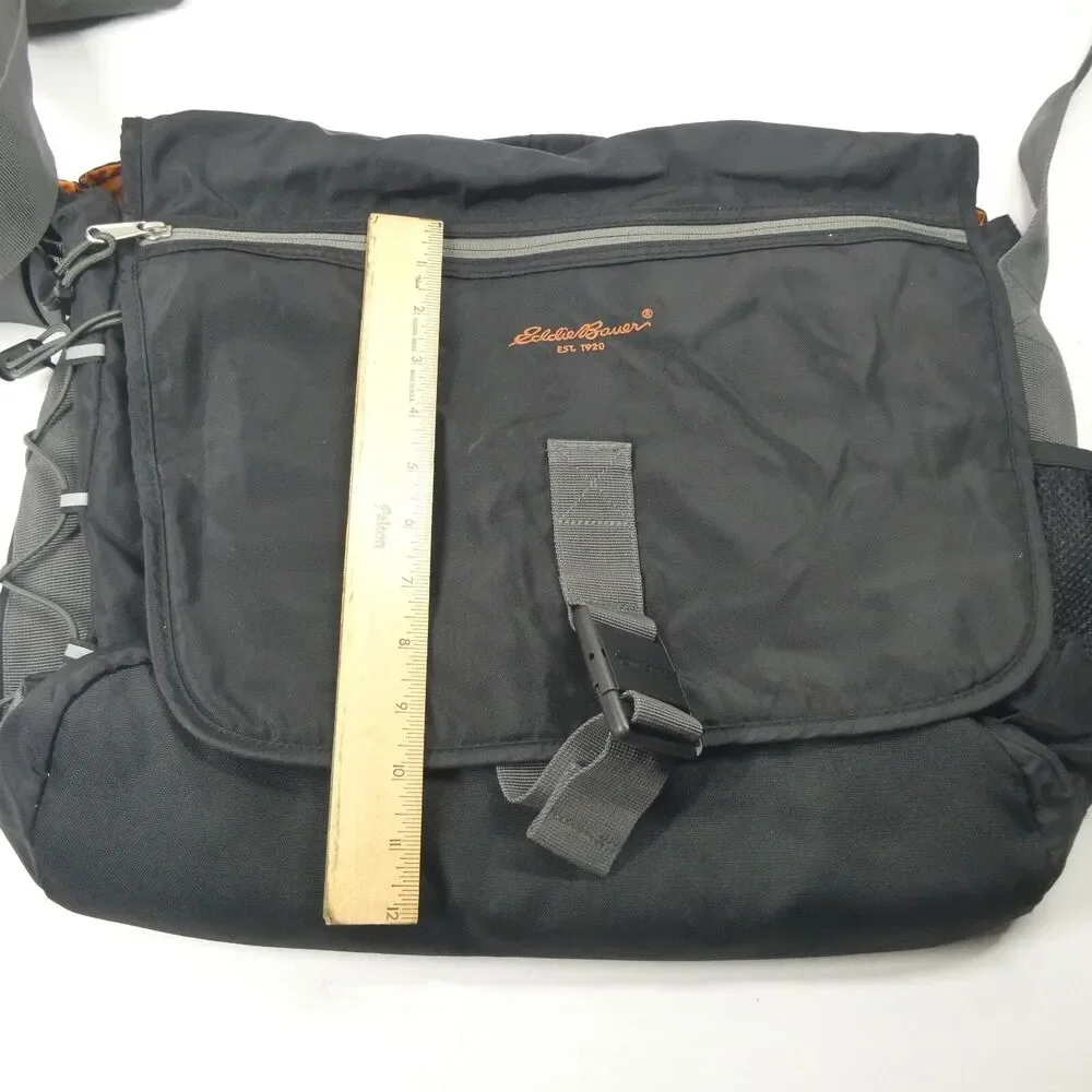 Eddie Bauer Messenger Laptop Bag Black Orange